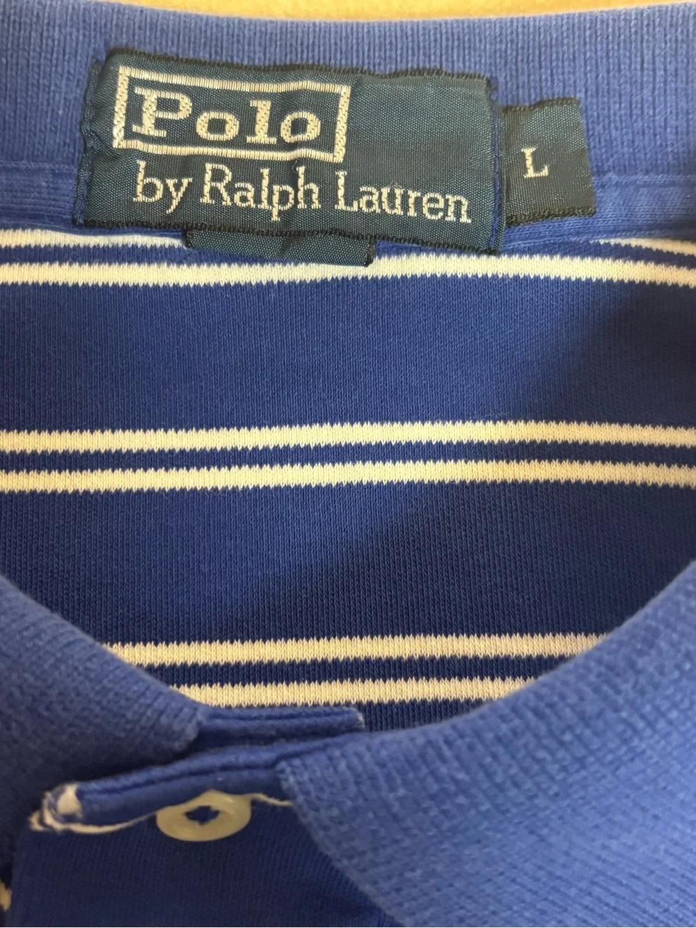 Ralph Lauren Blue and White Striped Polo